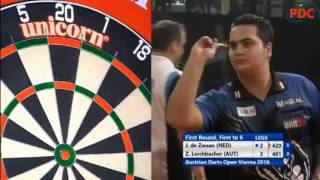 2016 Austrian Darts Open Round 1 de Zwaan vs Lerchbacher [upl. by Wyck]