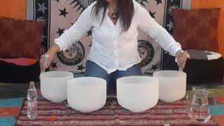 SONOTERAPIA CON CUENCOS DE CUARZO PARA MEDITAR RELAJARSE Y ENERGIZAR AMBIENTES [upl. by Noraj89]