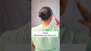 try this 2 min monsoon bun hairstyle hackhairstyle hairtutorial bun shorts hacks hair viral [upl. by Leibrag]