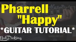 quotHappyquot  Pharrell Williams Guitar Tutorial [upl. by Lejeune122]