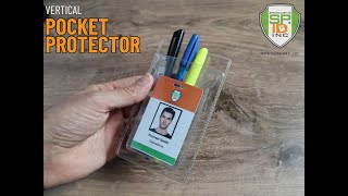 Pocket Protector with Vertical ID Badge Holder  Pen Organizer Sleeve by Specialist ID PPL637 [upl. by Karena358]