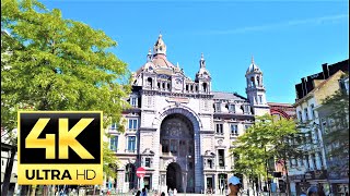 Walk from ANTWERP central station  Berchem station 🇧🇪 4K 60FPS [upl. by Milon]