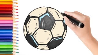 How to draw easy cartoon soccerball [upl. by Kirtley596]