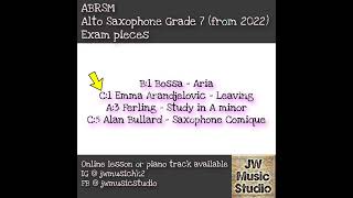 ABRSM Alto saxophone grade 7 exam pieces syllabus from 2022 [upl. by Nahn]