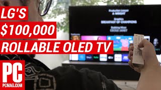 Hands On With LGs 100000 Rollable OLED TV [upl. by Omoj]