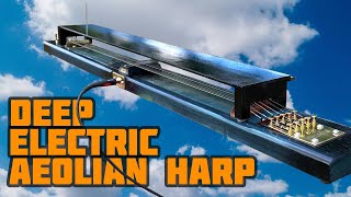 Deep sound of electric aeolian harp  wind harp  Tuned in low D [upl. by Marino57]