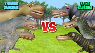 Tyrannosauridae vs Spinosauridae Battles S1  SPORE [upl. by Domeniga927]