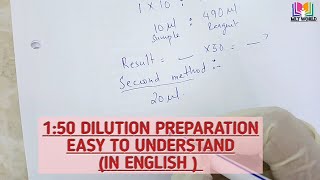 150 dilutionwhy need this dilution2 easy methods to preparation dilutioneasy to learn in english [upl. by Klimesh]