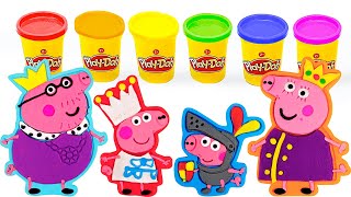 Create Peppa Pig Royal Family with Play Doh Molds  Learn Colors  Preschool Toddler Learning Video [upl. by Keil114]