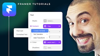 Framer  Components Variables and Variants   Beginner video [upl. by Baram]