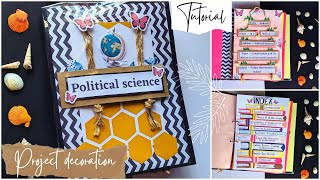 Project file decoration  Class 12th political science project  Project file decoration ideas [upl. by Imarej]