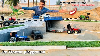 Making mini bridge and underground parking for Rc tractor using bricks 🧱 ll Aakash946 [upl. by Marj398]