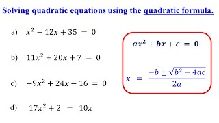 How to Solve Quadratic Equations using the Quadratic Formula [upl. by Syman311]