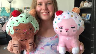 Moriah Elizabeth SHELLY amp EUSTACE Plushies  Ice Cream Cats  YouTuber Merch Review [upl. by Lillian29]