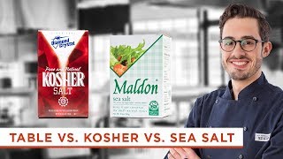 Whats the Difference Between Kosher Salt Table Salt and Sea Salt [upl. by Ellenor418]