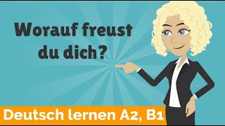 Deutsch lernen A2 B1  Verben mit festen Präpositionen  Fragewörter Pronominaladverbien Teil 2 [upl. by Havens638]