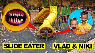 Mi dron captura tobogán SLIDE EATEREXE con VLAD Y NIKI en LA VIDA REAL en UN PARQUE INFATIL [upl. by Abehsile]