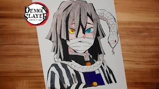 How to draw Obanai Iguro 😍✨️ from Demon Slayer 💫  Easy to draw anime step by step for beginners [upl. by Eidac]