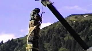 Raising Ceremony of the quotFour Storyquot Haida Totem Pole  VHS Home Footage Juneau Alaska 1993 [upl. by Aitsirk]