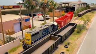 CSX HO Scale Trains  Lance Mindheims Downtown Spur Layout  quotOpen House Specialquot Operations [upl. by Bucella]