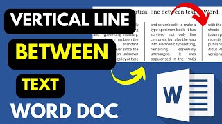 How to Add a Vertical Line Between Text in Microsoft Word [upl. by Shanly441]