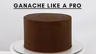 HOW TO COVER A CAKE WITH DARK CHOCOLATE GANACHE WITH SMOOTH SIDES AND SHARP EDGES CAKES BY MK [upl. by Cyrus]