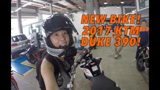 GakiMoto 88 Picking up my 2017 KTM Duke 390 [upl. by Aihsenak]