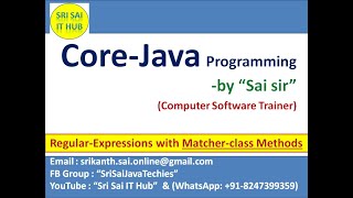 Java Regular Expression with Matcher class Methods  Java Regex  Java Matcher Class  385 [upl. by Refinneg]