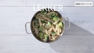 Romige pasta met broccoli  CookLoveShare [upl. by Ynittirb497]