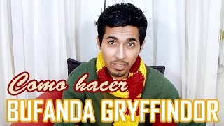 Cómo hacer Bufanda Gryffindor  Harry Potter  Dos colores horizontal DIY [upl. by Airdnekal]