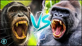 GORILLA VS CHIMPANZEE ─ Whos the King of Apes [upl. by Marl]