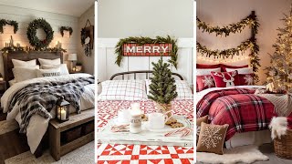 Simple and Elegant Country Christmas Bedroom Decor Ideas [upl. by Winnah593]