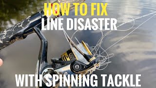 How to fix line disaster on a spinning reel [upl. by Dorweiler]