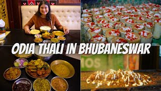 Bhubaneswar Street Food amp Odia Thali  Odisha Food Tour  Chaat Thali Momos Rabri Lassi [upl. by Laehcor]