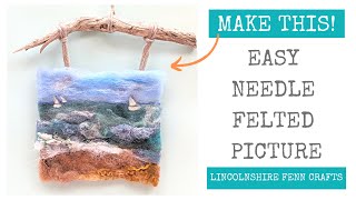 How to needle felt a picture Seascape with Lincolnshire Fenn Crafts [upl. by Pineda]