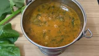 Basale Soppina Sambhar  Malabar Spinach Sambar Recipe  Malnad Special Basale Sambhar [upl. by Gayleen]