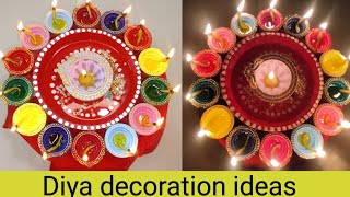 Diya decoration ideas for DiwaliEasy diya craft [upl. by Surazal587]