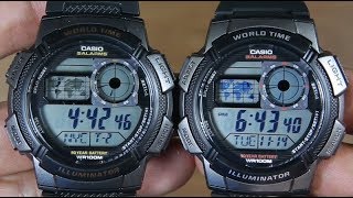 CASIO STANDARD AE1000W1AV VS AE1000W1BV [upl. by Akcirret]