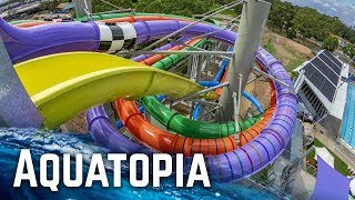 ALL WATER SLIDES at Aquatopia Prairiewood Water Park GoPro [upl. by Nevek867]