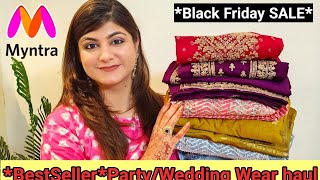 BestSellerPartyWedding Wear haul  Myntra Black Friday SALE  Designer Suits and KurtaSets [upl. by Mcnamee772]