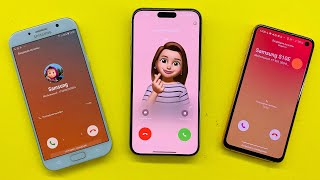 Incoming Call  FaceTime Samsung S10e vs IPhone 15 Pro Max vs Samsung A7 [upl. by Vasta]