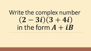 23i34i  Maths 2A Complex Numbers Question 1 complexnumbers maths2a [upl. by Ayekat385]