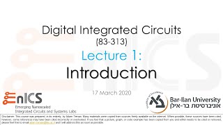 VLSI  Lecture 1a Introduction [upl. by Sutsuj]