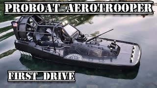 RC Air Boat Proboat Aerotrooper First Drive amp Review [upl. by Ludwog284]