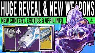 Destiny 2 CONTENT REVEAL INFO amp NEW WEAPONS Event FINALE Exotics Nightfall amp New Mode 19 March [upl. by Kristi]