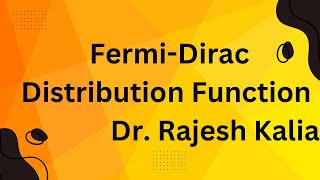 FermiDirac Distribution Function [upl. by Gut]