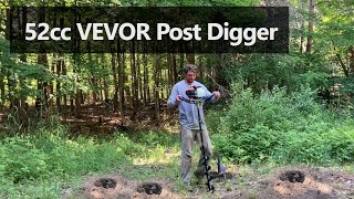 Digging Post Holes With The VEVOR 52cc Gas Powered Post Hole Digger [upl. by Seuqramed48]