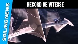 Hydroptère  record de vitesse à la voile  le bateau vole [upl. by Nair672]