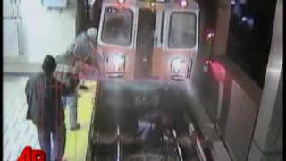 Raw Video Woman Fell in Front of Oncoming Train [upl. by Ocsisnarf267]