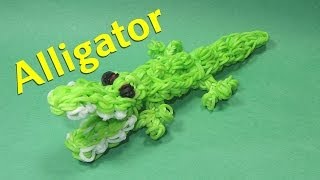 Rainbow Loom ALLIGATOR Charm How To Tutorial DIY Mommy [upl. by Marcellina]